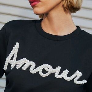 NWT Signed Love Pearl Embellished Pullover Sweater by VICI Collection